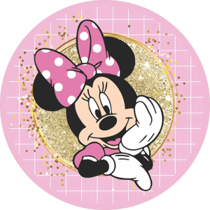 CAPA PAINEL REDONDO MINNIE | TECIDO PREMIUM  | VÁRIOS MODELOS - 1.50X1.50M E 50X50CM