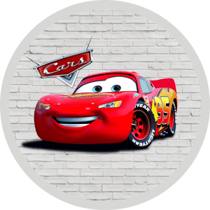 CAPA PAINEL REDONDO CARROS MCQUEEN | TECIDO PREMIUM  | VÁRIOS MODELOS - 1.50X1.50M E 50X50CM