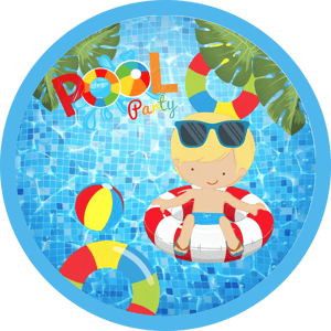 CAPA PAINEL REDONDO POOL PARTY | TECIDO PREMIUM  | VÁRIOS MODELOS - 1.50X1.50M E 50X50CM