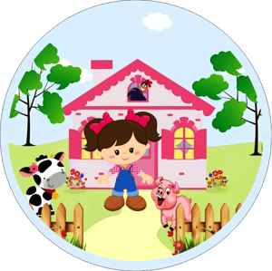 CAPA PAINEL REDONDO FAZENDINHA | TECIDO PREMIUM  | VÁRIOS MODELOS - 1.50X1.50M E 50X50CM