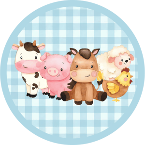 CAPA PAINEL REDONDO FAZENDINHA | TECIDO PREMIUM  | VÁRIOS MODELOS - 1.50X1.50M E 50X50CM