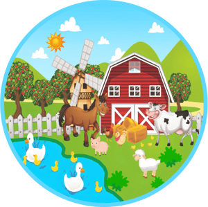 CAPA PAINEL REDONDO FAZENDINHA | TECIDO PREMIUM  | VÁRIOS MODELOS - 1.50X1.50M E 50X50CM