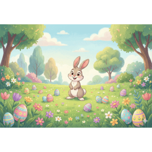 CAPA FUNDO FOTOGRÁFICO HORIZONTAL PÁSCOA COELHO| TECIDO PREMIUM  | VÁRIOS MODELOS - 2.20X1.50M
