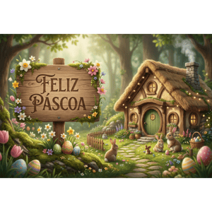 CAPA FUNDO FOTOGRÁFICO HORIZONTAL PÁSCOA COELHO| TECIDO PREMIUM  | VÁRIOS MODELOS - 2.20X1.50M