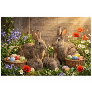 CAPA FUNDO FOTOGRÁFICO HORIZONTAL PÁSCOA COELHO| TECIDO PREMIUM  | VÁRIOS MODELOS - 2.20X1.50M