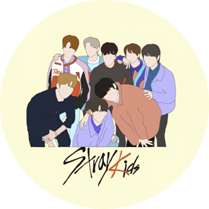 CAPA PAINEL REDONDO KPOP STRAY KIDS | TECIDO PREMIUM  | VÁRIOS MODELOS - 1.50X1.50M E 50X50CM