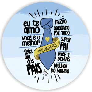 CAPA PAINEL REDONDO DIA DOS PAIS | TECIDO PREMIUM  | VÁRIOS MODELOS - 1.50X1.50M E 50X50CM