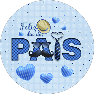 CAPA PAINEL REDONDO DIA DOS PAIS | TECIDO PREMIUM  | VÁRIOS MODELOS - 1.50X1.50M E 50X50CM