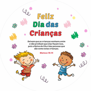 CAPA PAINEL REDONDO DIA DAS CRIANÇAS | TECIDO PREMIUM  | VÁRIOS MODELOS - 1.50X1.50M E 50X50CM