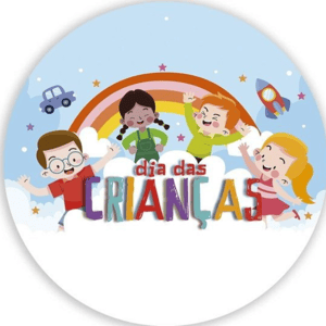 CAPA PAINEL REDONDO DIA DAS CRIANÇAS | TECIDO PREMIUM  | VÁRIOS MODELOS - 1.50X1.50M E 50X50CM