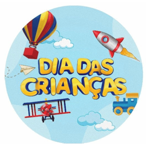 CAPA PAINEL REDONDO DIA DAS CRIANÇAS | TECIDO PREMIUM  | VÁRIOS MODELOS - 1.50X1.50M E 50X50CM