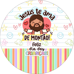 CAPA PAINEL REDONDO DIA DAS CRIANÇAS | TECIDO PREMIUM  | VÁRIOS MODELOS - 1.50X1.50M E 50X50CM