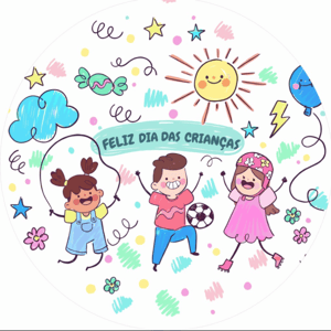 CAPA PAINEL REDONDO DIA DAS CRIANÇAS | TECIDO PREMIUM  | VÁRIOS MODELOS - 1.50X1.50M E 50X50CM