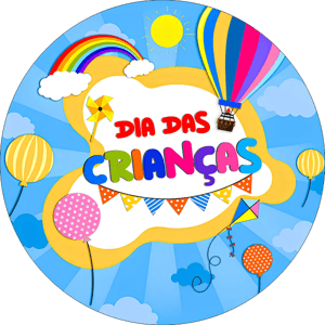 CAPA PAINEL REDONDO DIA DAS CRIANÇAS | TECIDO PREMIUM  | VÁRIOS MODELOS - 1.50X1.50M E 50X50CM