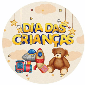 CAPA PAINEL REDONDO DIA DAS CRIANÇAS | TECIDO PREMIUM  | VÁRIOS MODELOS - 1.50X1.50M E 50X50CM