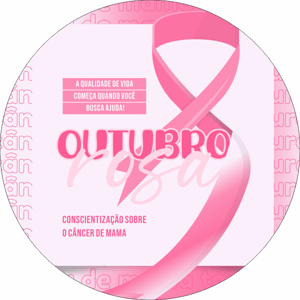 CAPA PAINEL REDONDO OUTUBRO ROSA | TECIDO PREMIUM  | VÁRIOS MODELOS - 1.50X1.50M E 50X50CM