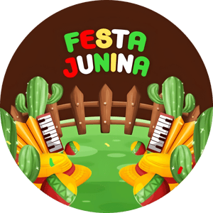 CAPA PAINEL REDONDO FESTA JUNINA | TECIDO PREMIUM  | VÁRIOS MODELOS - 1.50X1.50M E 50X50CM