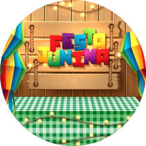 CAPA PAINEL REDONDO FESTA JUNINA | TECIDO PREMIUM  | VÁRIOS MODELOS - 1.50X1.50M E 50X50CM