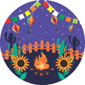 CAPA PAINEL REDONDO FESTA JUNINA | TECIDO PREMIUM  | VÁRIOS MODELOS - 1.50X1.50M E 50X50CM