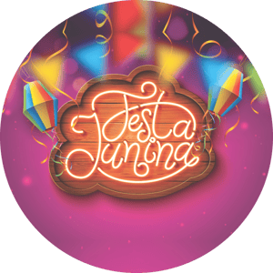 CAPA PAINEL REDONDO FESTA JUNINA | TECIDO PREMIUM  | VÁRIOS MODELOS - 1.50X1.50M E 50X50CM