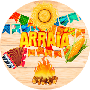 CAPA PAINEL REDONDO FESTA JUNINA | TECIDO PREMIUM  | VÁRIOS MODELOS - 1.50X1.50M E 50X50CM