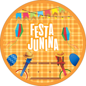 CAPA PAINEL REDONDO FESTA JUNINA | TECIDO PREMIUM  | VÁRIOS MODELOS - 1.50X1.50M E 50X50CM