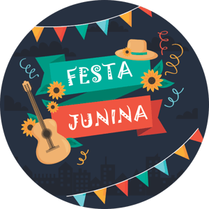 CAPA PAINEL REDONDO FESTA JUNINA | TECIDO PREMIUM  | VÁRIOS MODELOS - 1.50X1.50M E 50X50CM