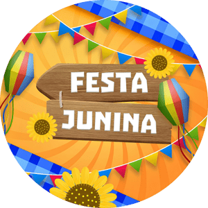 CAPA PAINEL REDONDO FESTA JUNINA | TECIDO PREMIUM  | VÁRIOS MODELOS - 1.50X1.50M E 50X50CM