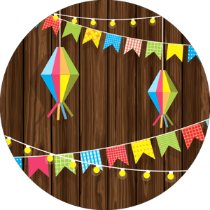 CAPA PAINEL REDONDO FESTA JUNINA | TECIDO PREMIUM  | VÁRIOS MODELOS - 1.50X1.50M E 50X50CM