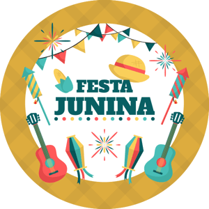 CAPA PAINEL REDONDO FESTA JUNINA | TECIDO PREMIUM  | VÁRIOS MODELOS - 1.50X1.50M E 50X50CM