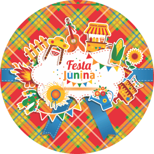 CAPA PAINEL REDONDO FESTA JUNINA | TECIDO PREMIUM  | VÁRIOS MODELOS - 1.50X1.50M E 50X50CM