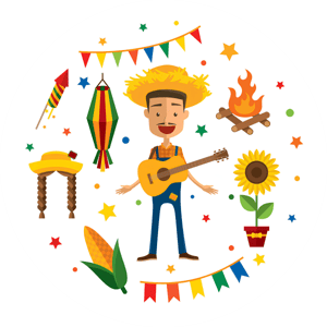 CAPA PAINEL REDONDO FESTA JUNINA | TECIDO PREMIUM  | VÁRIOS MODELOS - 1.50X1.50M E 50X50CM