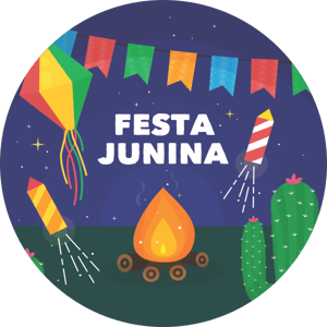 CAPA PAINEL REDONDO FESTA JUNINA | TECIDO PREMIUM  | VÁRIOS MODELOS - 1.50X1.50M E 50X50CM