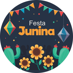 CAPA PAINEL REDONDO FESTA JUNINA | TECIDO PREMIUM  | VÁRIOS MODELOS - 1.50X1.50M E 50X50CM