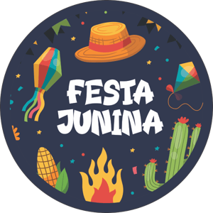 CAPA PAINEL REDONDO FESTA JUNINA | TECIDO PREMIUM  | VÁRIOS MODELOS - 1.50X1.50M E 50X50CM