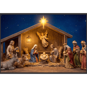 CAPA FUNDO FOTOGRÁFICO HORIZONTAL NATAL PRESÉPIO | TECIDO PREMIUM  | VÁRIOS MODELOS - 2.20X1.50M