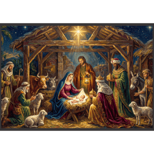 CAPA FUNDO FOTOGRÁFICO HORIZONTAL NATAL PRESÉPIO | TECIDO PREMIUM  | VÁRIOS MODELOS - 2.20X1.50M