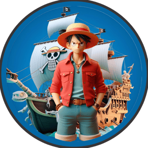CAPA PAINEL REDONDO ANIME ONE PIECE | TECIDO PREMIUM  | VÁRIOS MODELOS - 1.50X1.50M E 50X50CM