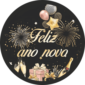 CAPA PAINEL REDONDO ANO NOVO| TECIDO PREMIUM  | VÁRIOS MODELOS - 1.50X1.50M E 50X50CM