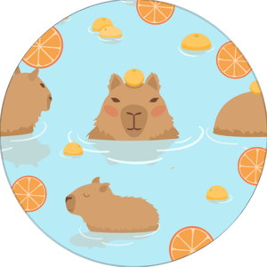 CAPA PAINEL REDONDO CAPIVARA | TECIDO PREMIUM  | VÁRIOS MODELOS - 1.50X1.50M E 50X50CM