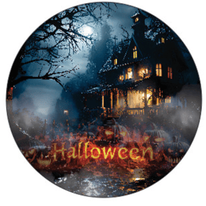 CAPA PAINEL REDONDO HALLOWEEN DIA DAS BRUXAS | TECIDO PREMIUM  | VÁRIOS MODELOS - 1.50X1.50M E 50X50CM