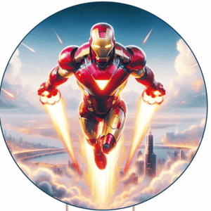 CAPA PAINEL REDONDO HOMEM DE FERRO | TECIDO PREMIUM  | VÁRIOS MODELOS - 1.50X1.50M E 50X50CM