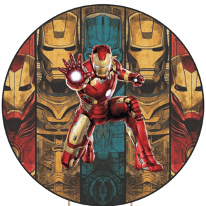 CAPA PAINEL REDONDO HOMEM DE FERRO | TECIDO PREMIUM  | VÁRIOS MODELOS - 1.50X1.50M E 50X50CM