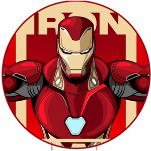 CAPA PAINEL REDONDO HOMEM DE FERRO | TECIDO PREMIUM  | VÁRIOS MODELOS - 1.50X1.50M E 50X50CM