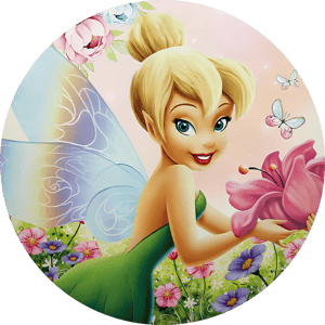 CAPA PAINEL REDONDO TINKER BELL | TECIDO PREMIUM  | VÁRIOS MODELOS - 1.50X1.50M E 50X50CM