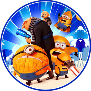 CAPA PAINEL REDONDO MEU MALVADO FAVORITO | TECIDO PREMIUM  | VÁRIOS MODELOS - 1.50X1.50M E 50X50CM