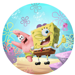CAPA PAINEL REDONDO BOB ESPONJA | TECIDO PREMIUM  | VÁRIOS MODELOS - 1.50X1.50M E 50X50CM