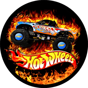 CAPA PAINEL REDONDO HOT WHEELS| TECIDO PREMIUM  | VÁRIOS MODELOS - 1.50X1.50M E 50X50CM