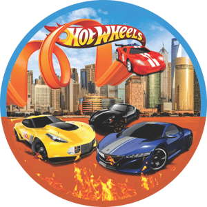 CAPA PAINEL REDONDO HOT WHEELS| TECIDO PREMIUM  | VÁRIOS MODELOS - 1.50X1.50M E 50X50CM
