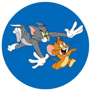 CAPA PAINEL REDONDO TOM E JERRY | TECIDO PREMIUM  | VÁRIOS MODELOS - 1.50X1.50M E 50X50CM